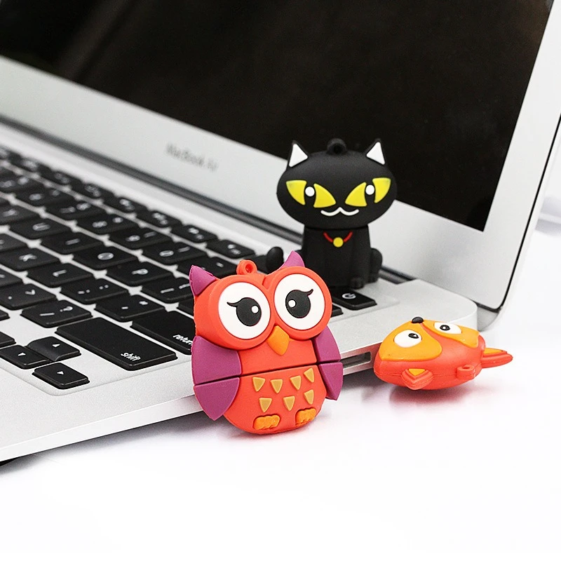 

USB Flash Drive 4GB 8GB 16GB 32GB 64GB High speed USB Stick 128GB Pendrive With Key Chain Animal Pen Drive