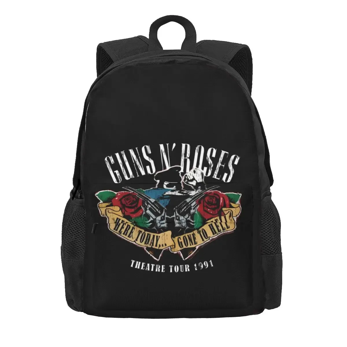 Guns N Roses Here Today Gone To Hell 1991 Tour Large Capacity Backpack School Art Print Sports Bag Multi-function