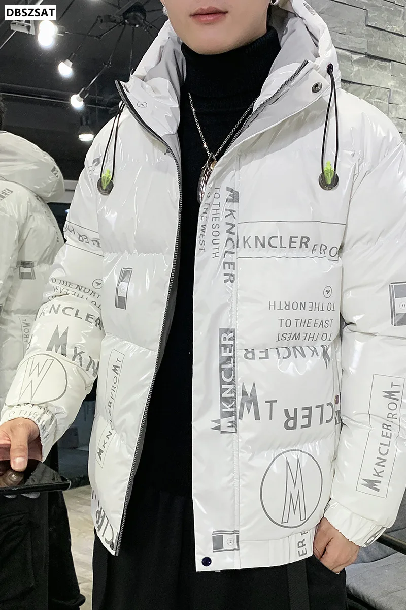 2023 Winter down jacket men new white eiderdown hooded teenage student couples extra thick coat men