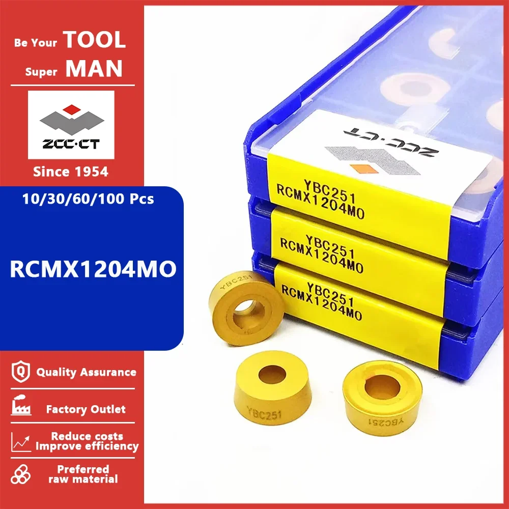 

ZCC.CT RCMX1204MO YBC251 Токарные пластины Токарный станок RCMX 1204 MO YBC251 ZCC Твердосплавные режущие лезвия Инструменты для обработки с ЧПУ