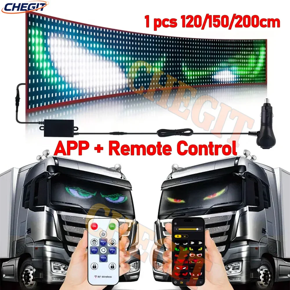 

Большой дьявольский глаз, лобовое стекло грузовика, приложение для управления, гибкий светодиодный дисплей для анимации глаз, умный прокручивающийся глаз сообщений, мягкая светодиодная вывеска