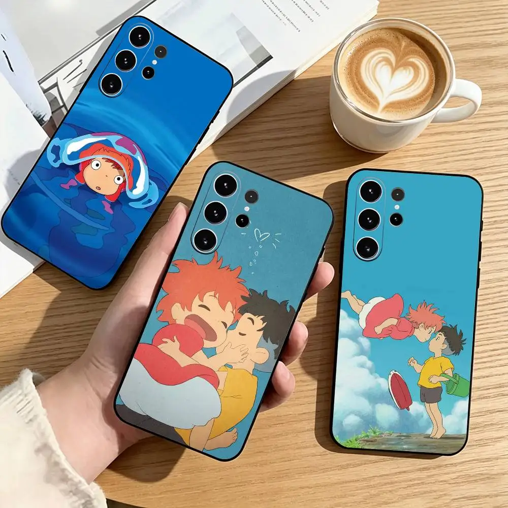 Ponyo S-Sosuke Animated Film  Phone Case For Samsung S25,S24,S21,S22,S23,S30,Ultra,S20,Plus,Fe,Soft Silicone Black