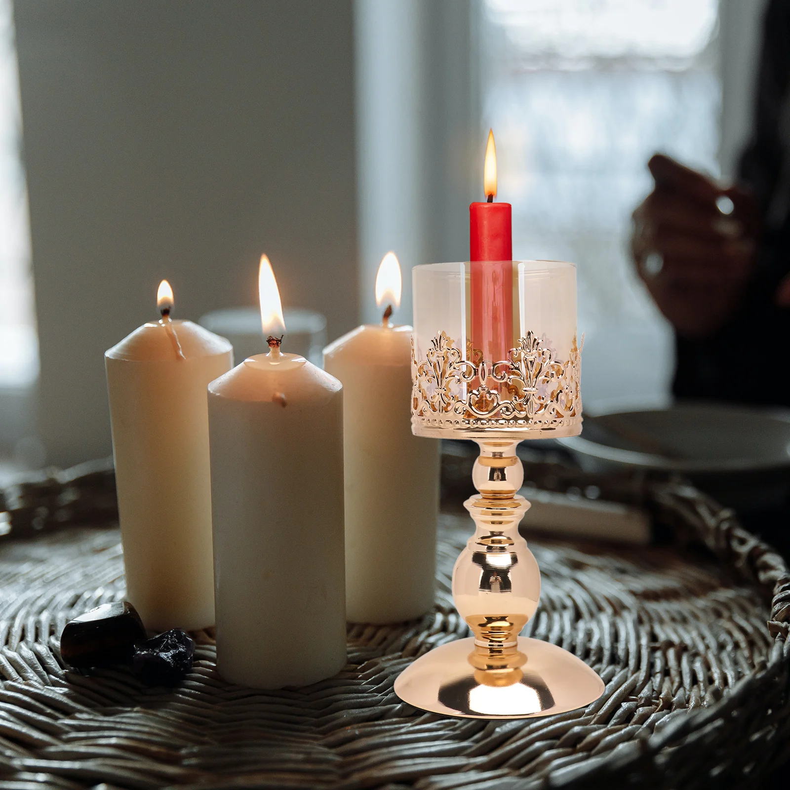 เชิงเทียนเหล็กศิลปะสไตล์ยุโรปสำหรับงานแต่งงาน งานฉลองครบรอบ งานปาร์ตี้ ตกแต่งบ้าน