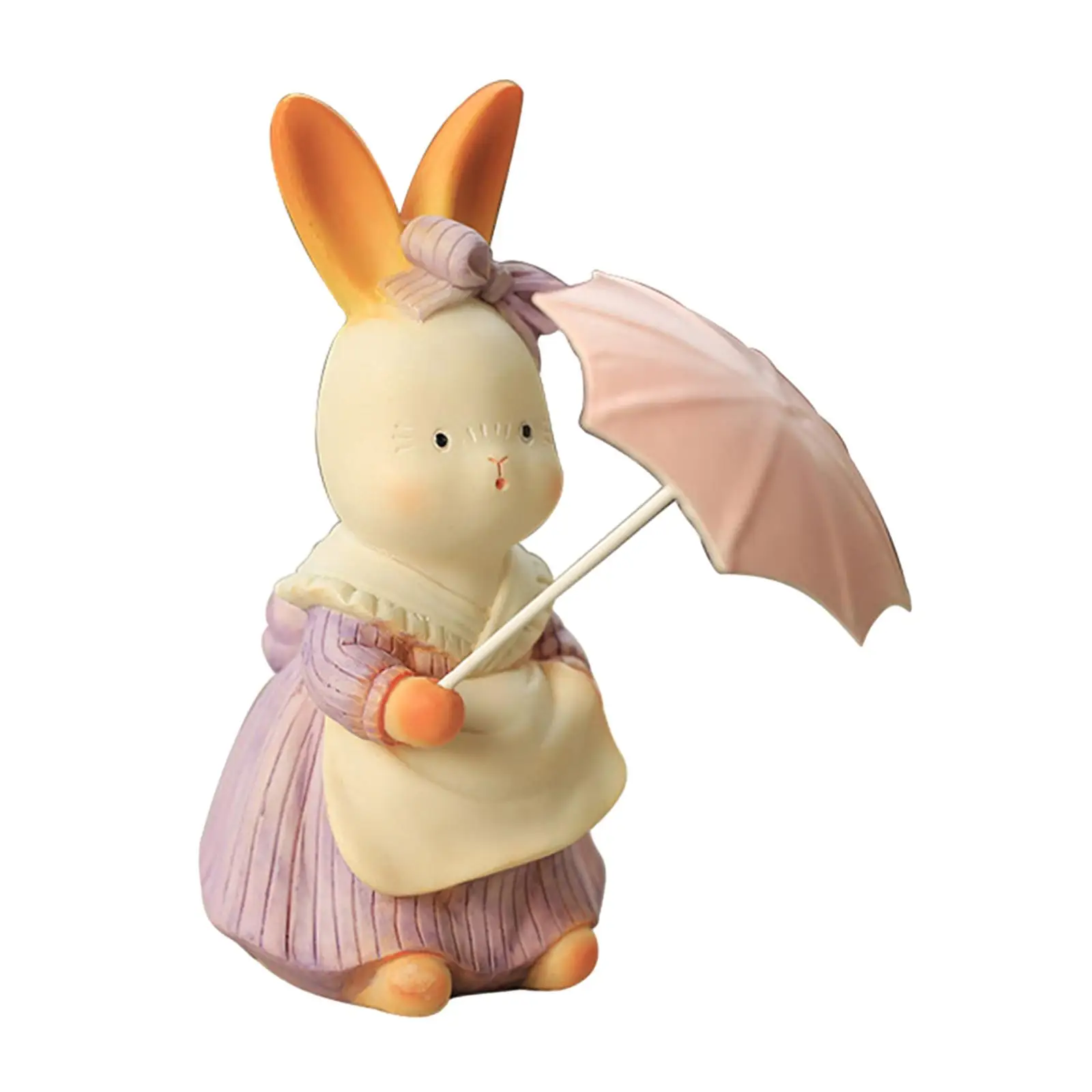 Resin Rabbit Statue Cute Bunny Figurine for Garden Decorations Outdoor Yard Art Sculpture Farmhouse Patio Lawn Ornament Home