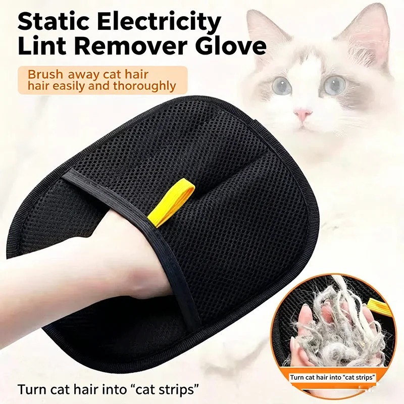Double Sided Anti-Static Pet Hair Remover Glove Reusable Brush for Dogs And Cats Fur Cleaning Tool for Sofa Clothes Carpet Home