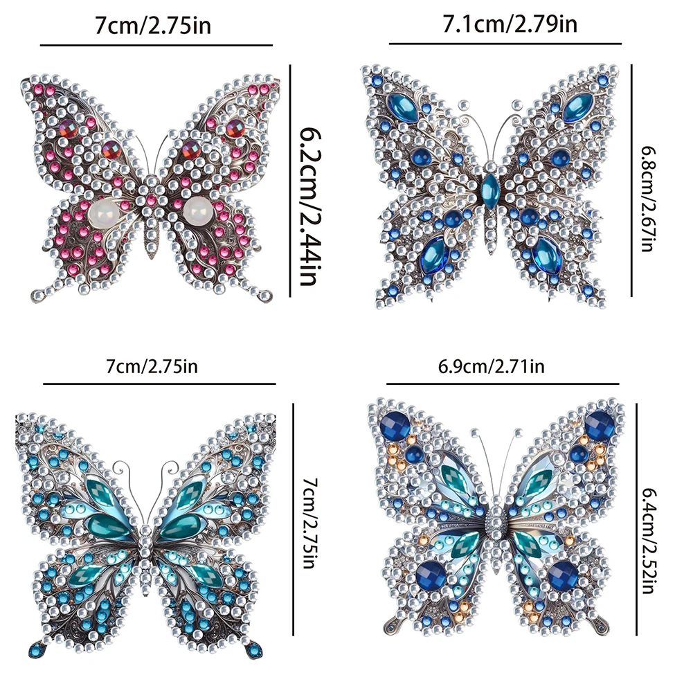 

4Pcs Diamond Painting Brooch Rose Diamond Painting Pins Diamond Painting Brooch Jewelry Kit for Wedding Party Gift