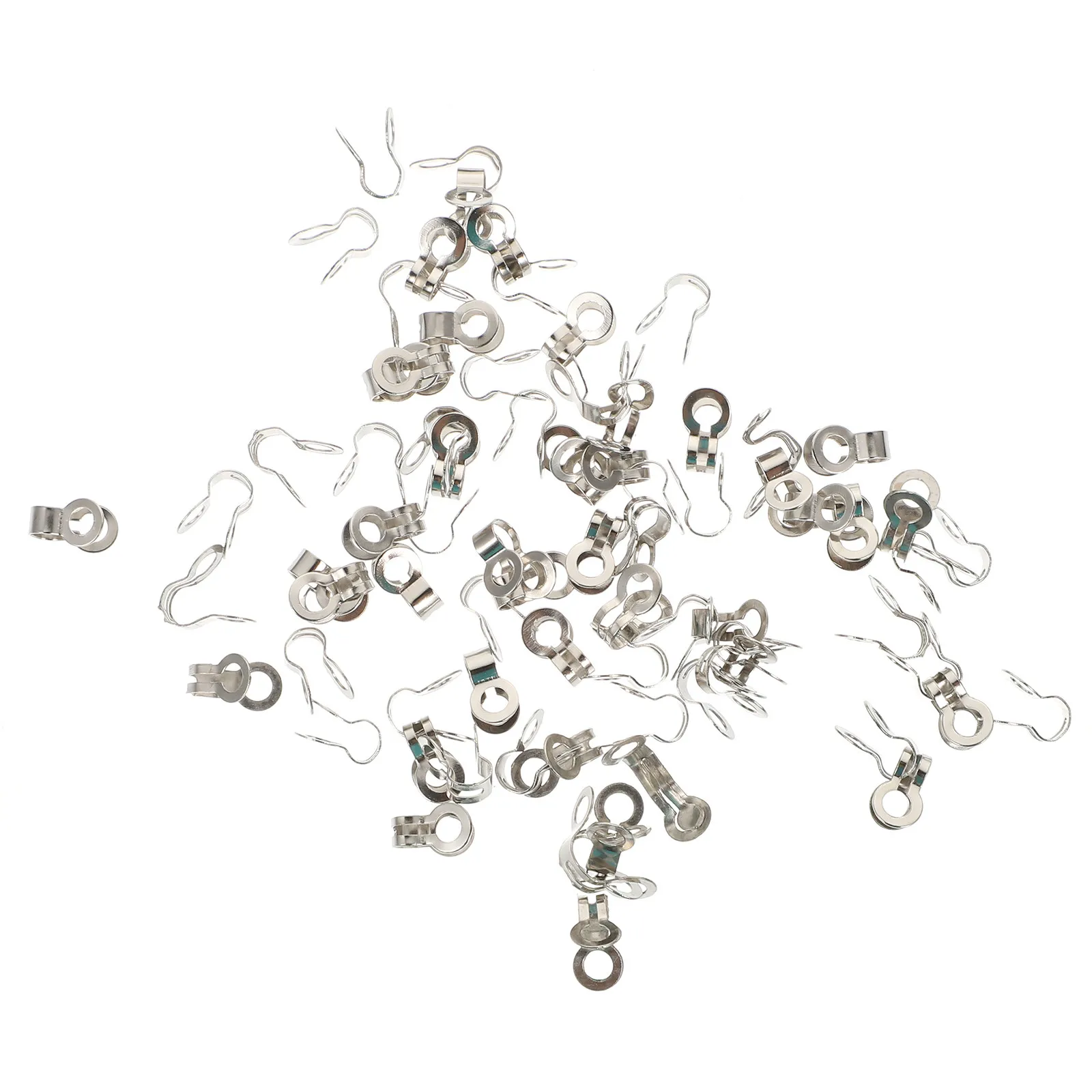 125Pcs Bead Chain Buckles Iron Tag Fasteners Heavy Duty Connection Buckles for Price Tags Hanging Labels DIY Craft Supplies