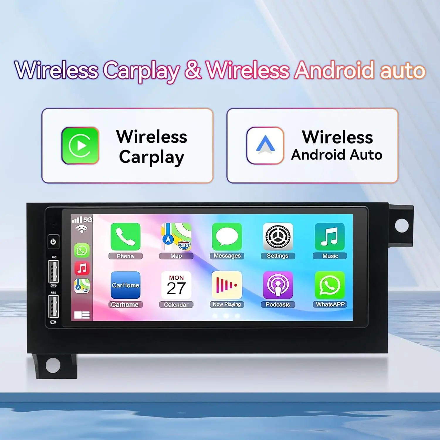 New 6.86inch Android 15 2+64G Car Touch Multimedia Stereo Radio GPS Navigation Head Unit For Chrysler Town Country Grand Voyager 1990-2000 Support Wireless Carplay Bluetooth FM RDS WiFi SWC Mirror Link Steering Wheel Controls