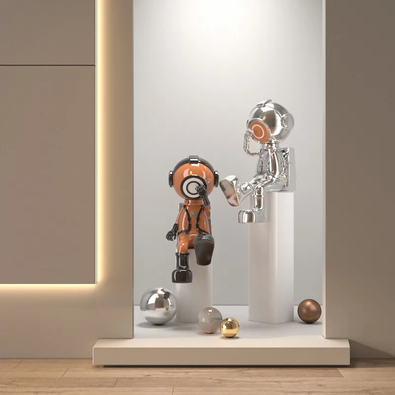

Internet celebrity cartoon space cat floor ornament hotel shopping mall living room creative character sculpture artwork