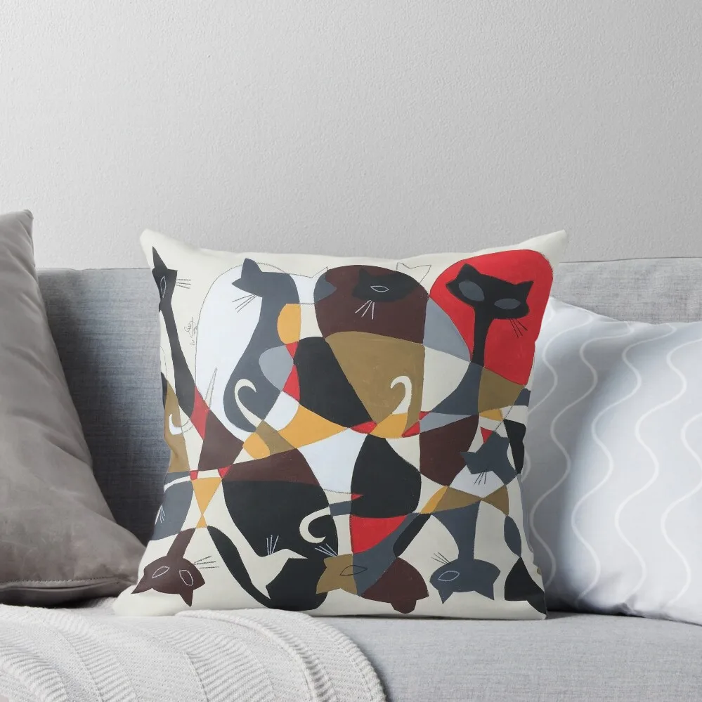 

Kitty Cat Scramble Throw Pillow Christmas Pillow Covers pillow cover christmas Decor Christmas Cushion For Home