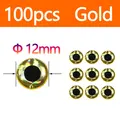 100 Piezas de Oro de 12 mm