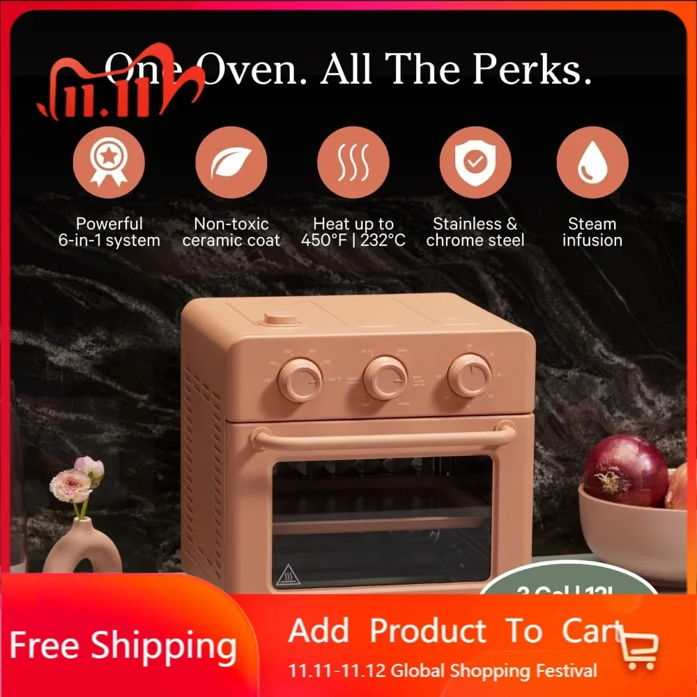 

Универсальная фритюрница и тостер 6-в-1 с паровой технологией | Компактная, быстрый нагрев, многофункциональная аппликация для столешницы