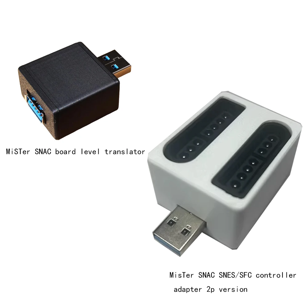 

MisTer SNAC SNES/SFC Super Ntd Controller Adapter 2p Edition White 3D Printed Case With USB Port
