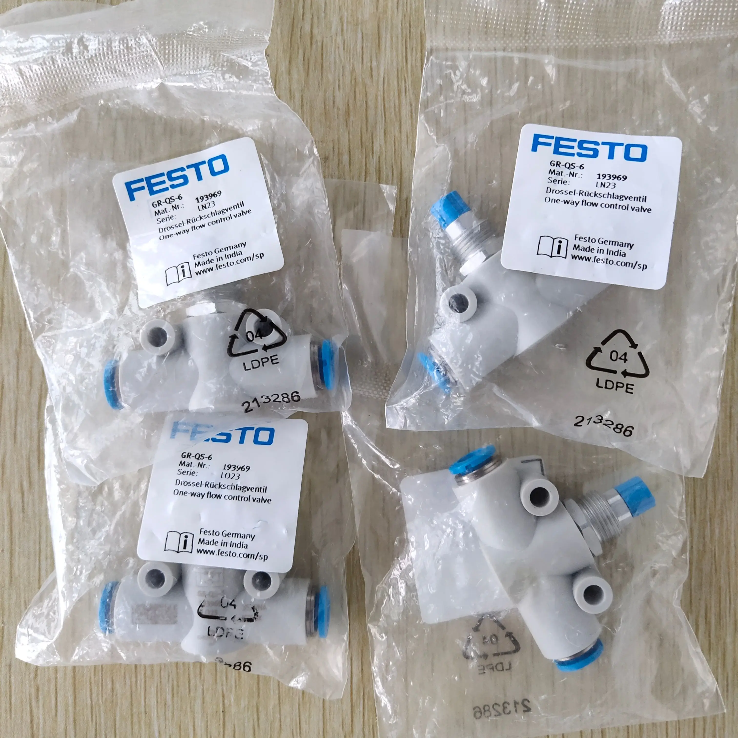 FESTOS Throttle valve GRO-QS-3  193971 GRO-QS-4 193972 GRO-QS-6  193973 GRO