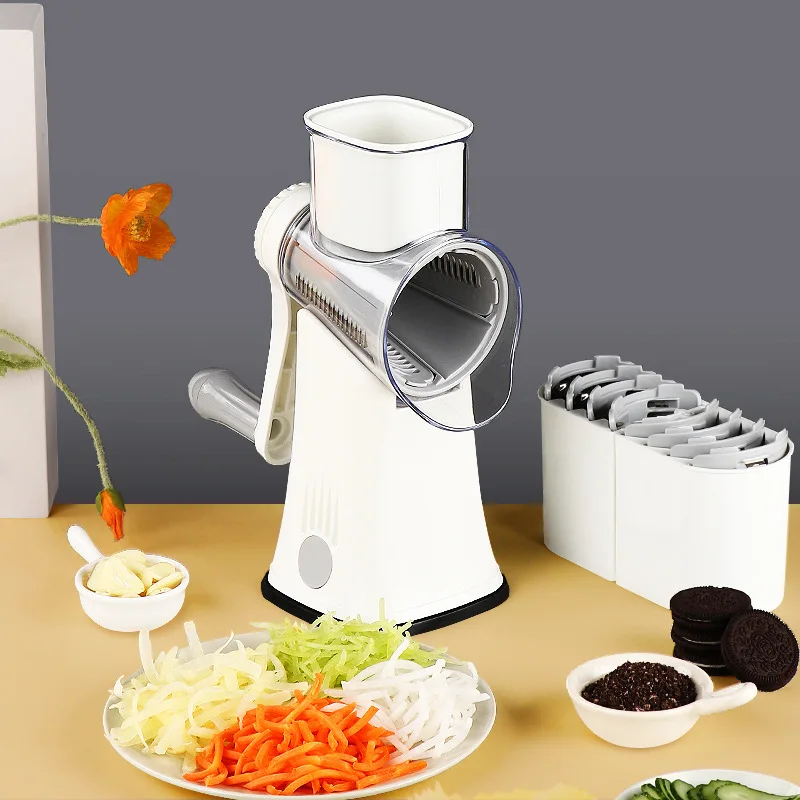 Multifunction Vegetable Chopper 3-in-1 Round Chopper Mandolin Shredder Manual Potato Carrot Cheese Graters Kitchen Accessories