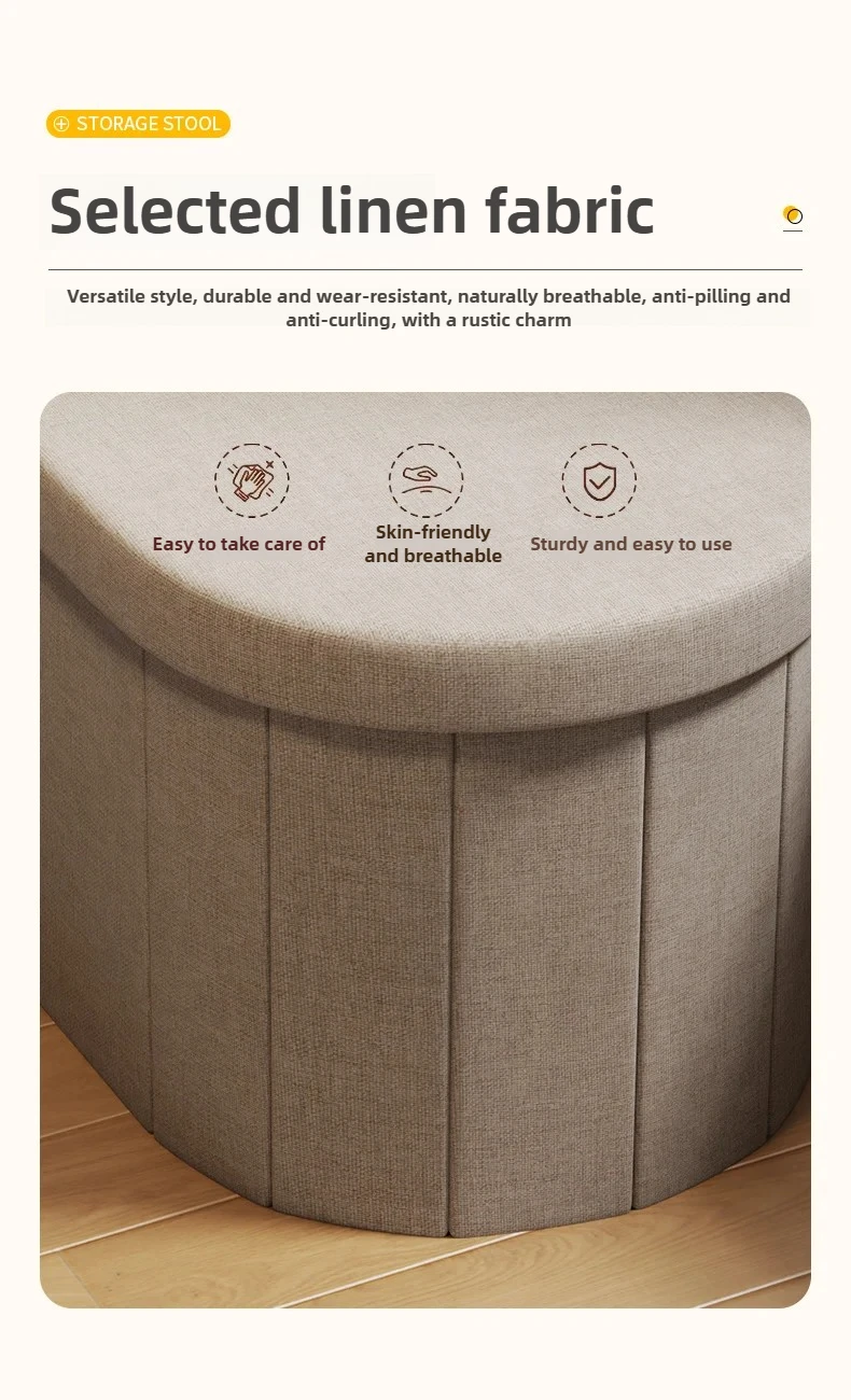 Nordic Folding Storage Stool Entrance Hall Sitting Shoe Stool Living Room Rest Sofa Seat Storage Home Furniture Bed End Stool