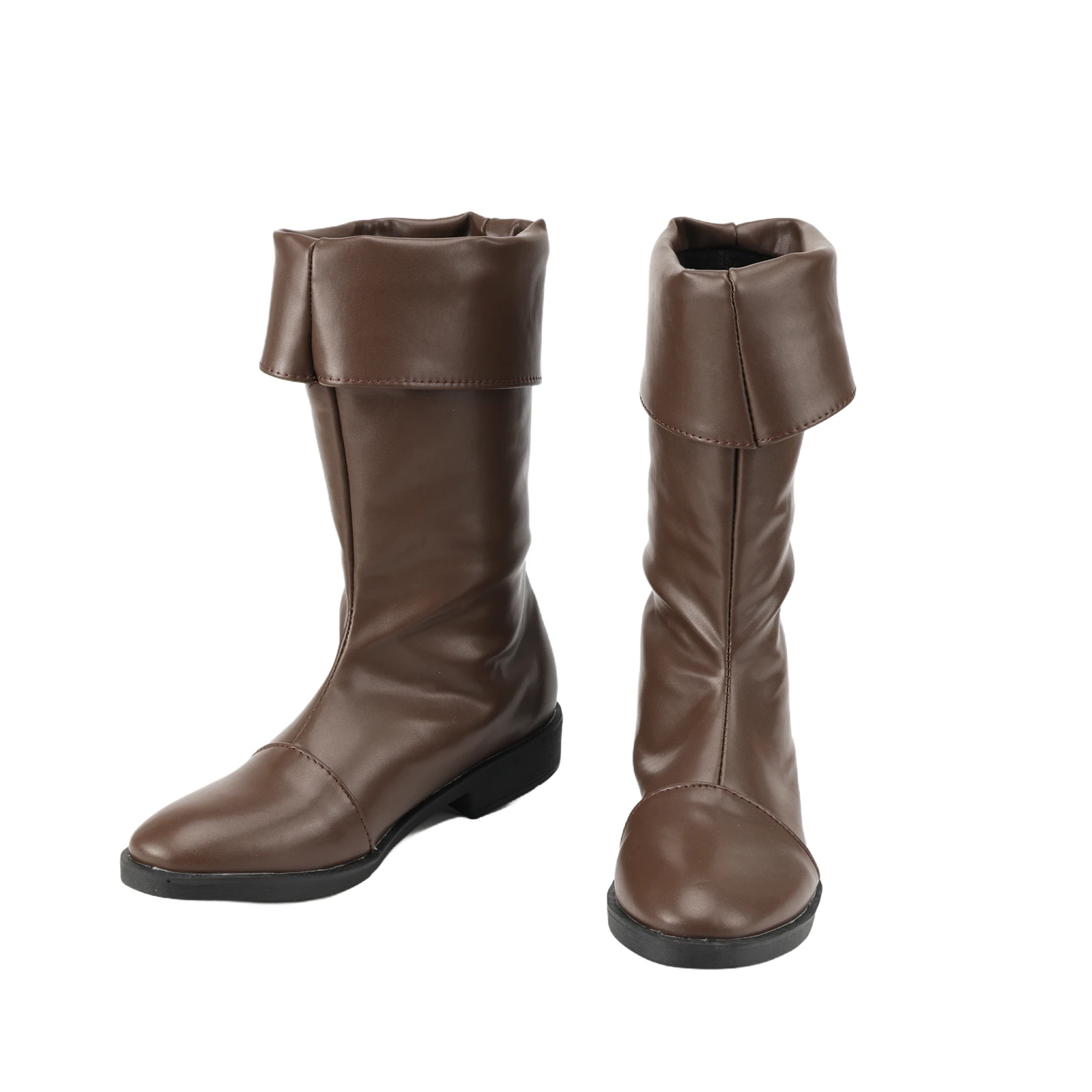 Medieval Male and Female Black Brown Renaissance Pull On Mid Calf Gothic Boots Flat Jazz Boots Renaissance Boot