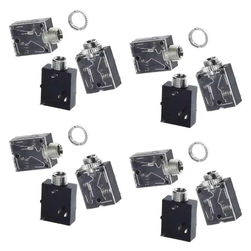 Stereo Audio Female PCB Panel Mount Connector 5Pin with Nut 3.5MM Jack Socket Adapter