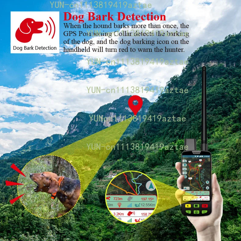 GPS Dog Collar Tracker Hound GPS Tracking Device With Handheld and 3 Training Collars