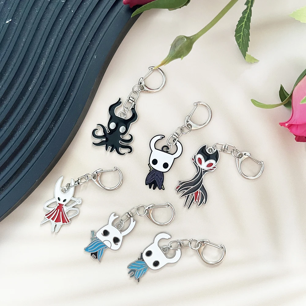 6 قطعة/الوحدة الجوف فارس Silksong المفاتيح مجموعة ، العظام مسمار وشكل الملك شاحب كيرينغ ، لعبة فيديو تأثيري اكسسوارات للرجال