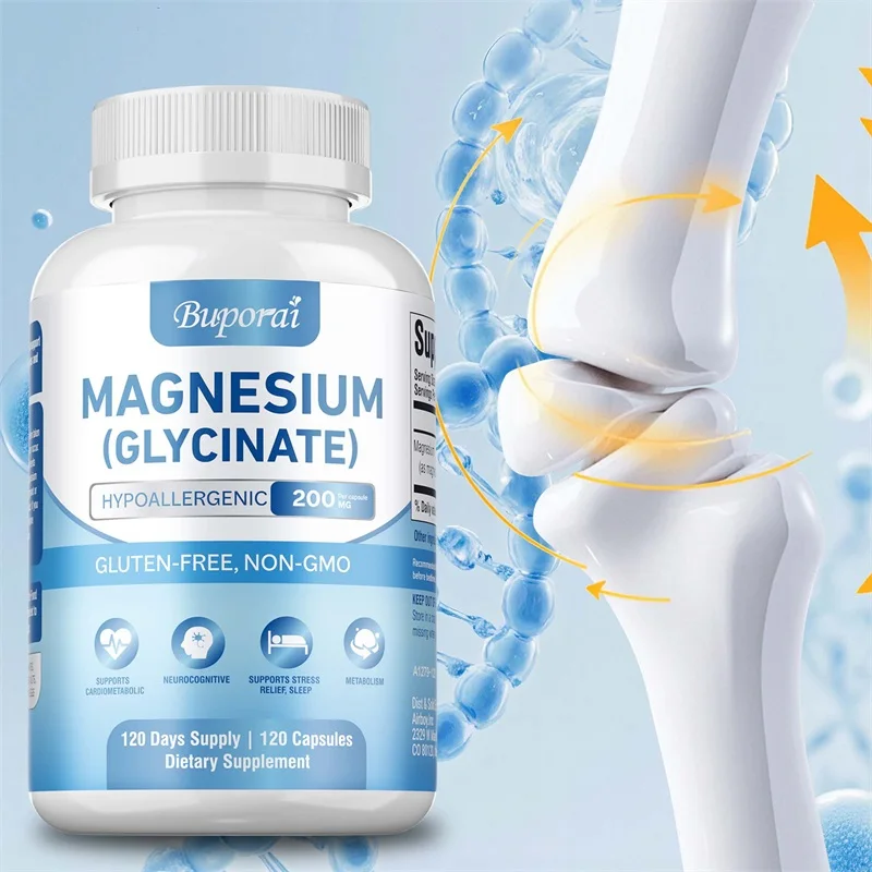 

Magnesium Glycinate - Highly Absorbable Supplement That Helps with Muscle Relaxation, Energy, Bone Support, and Immunity