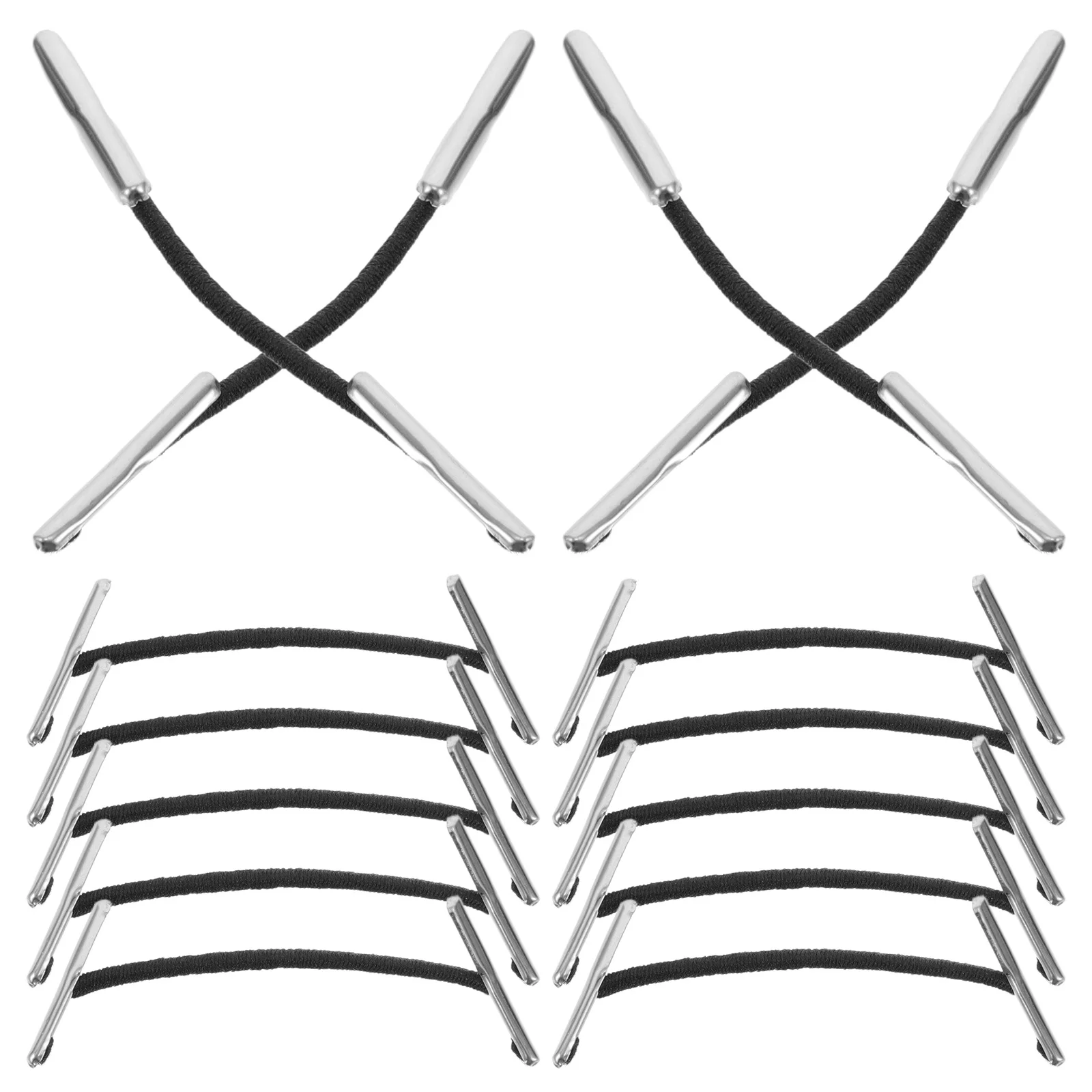 100 قطعة مشبك حديد حبل مرن مع نهايات معدنية قابل للتعديل تمتد الحبل للقبعات الكتب الحرف ملزمة السفر في الهواء الطلق التخييم #5