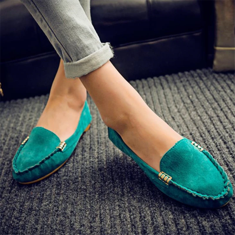 New Women's Casual Flat Shoes Spring and Autumn Flat Loafers Women's Shoes Fashion Non-slip Soft Round-toe Denim Flat Shoes