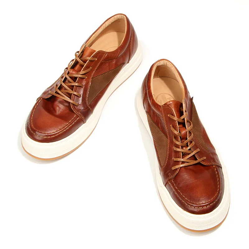 Washed Horseskin Men's Board Shoes Retro Vintage Men's Casual Shoes Designer Loafers Men