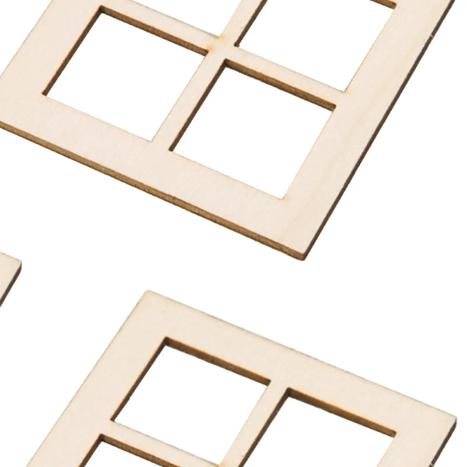 Tiny Wooden Window Frame Miniature Dollhouse Furniture 1 12 Scale Four Pane Unpainted Window Model for Doll House Decor DIY