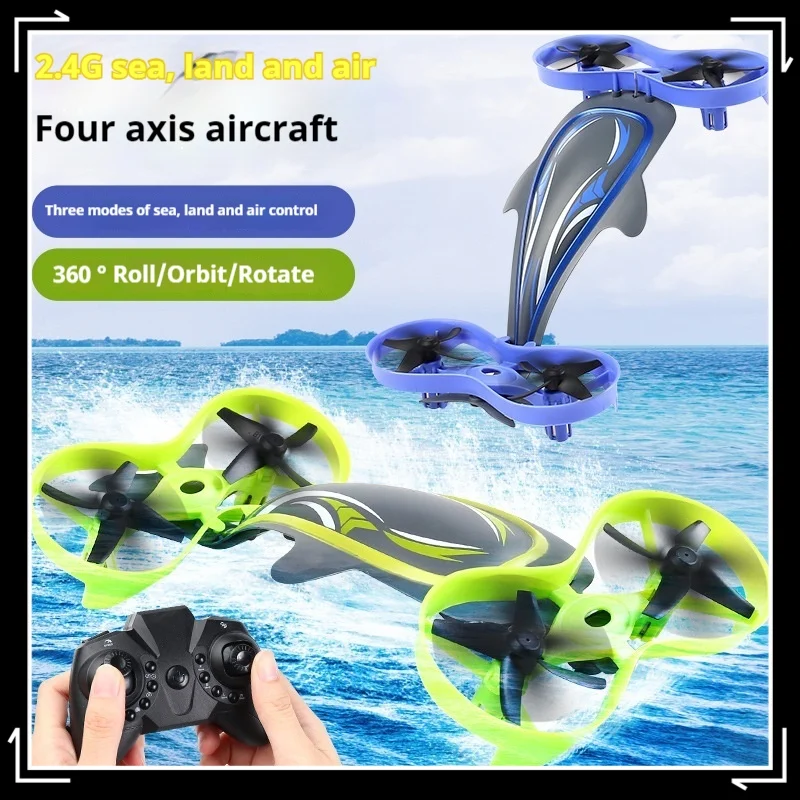 2.4g Sea Land And Air Three Inone Waterproof Rollover Remote Control Aircraft Rc Quadcopter Children Toy Boy Christmas Gift