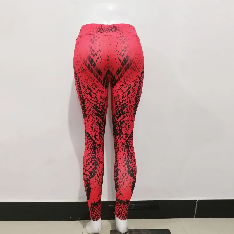 Krisnanas Snake Print Leggings for Woman 2025 Skinny Fitness Butt Lifting High Waist Stretchy Seamless Exercise Pants 73965
