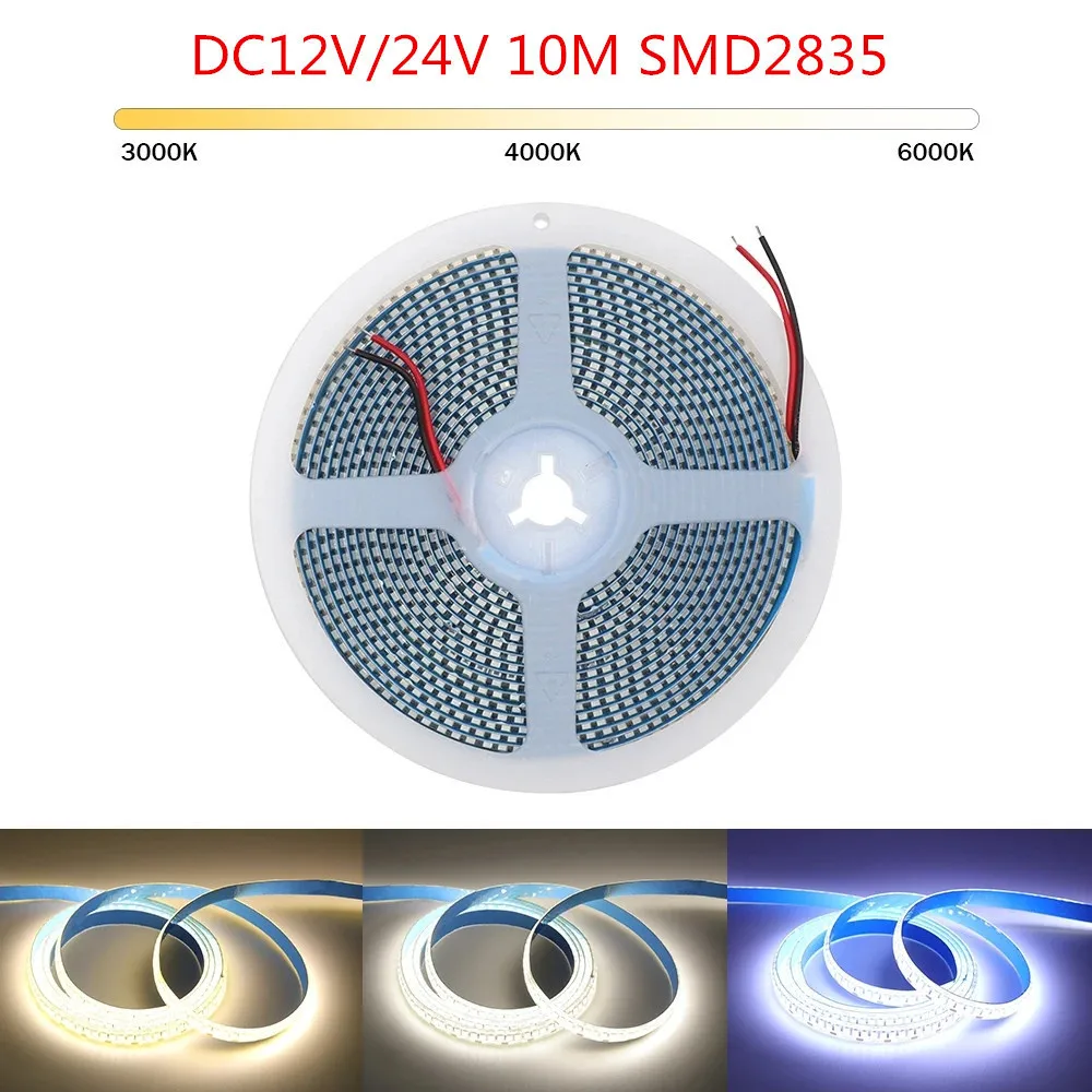 LED Strip Light 10m 24V SMD2835 Led Light 120LEDs/m High Density Flexible Low Voltage Nature  White Linear LED Light Home Decor