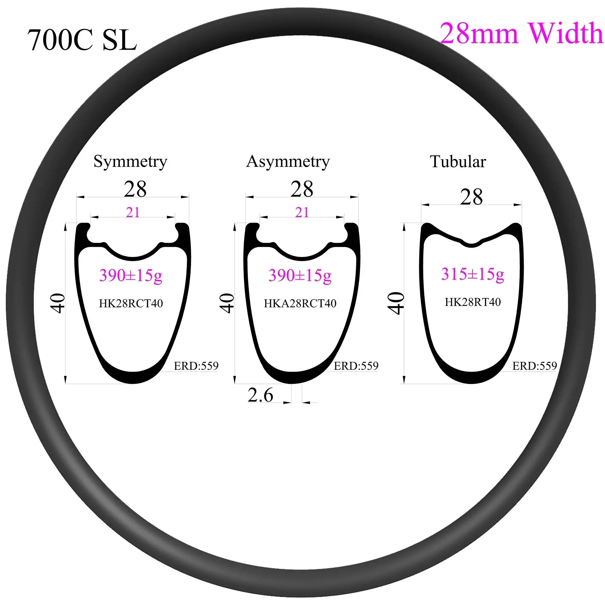 

Super light T800 Gravel Bike 700C Carbon Rim width 28mm Depth 40 mm Tubeless Clincher Road bicycle carbon rim