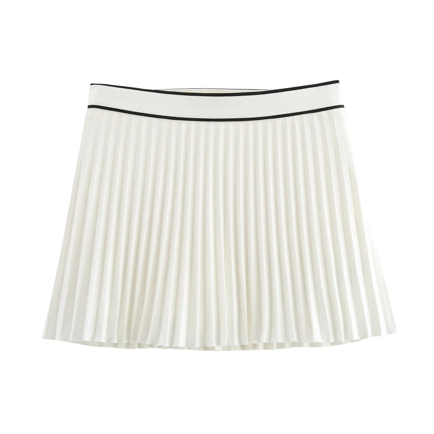Women's high waist pleated elegant versatile casual skirt pants new fashion A-line short skirt college style commuting white