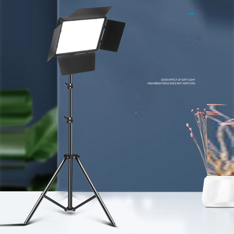 LED Video Light 10inch Photo Studio 220V Full Screen Fill Lamp Light Panel Photography Lighting Remote Working With Tripod Stand