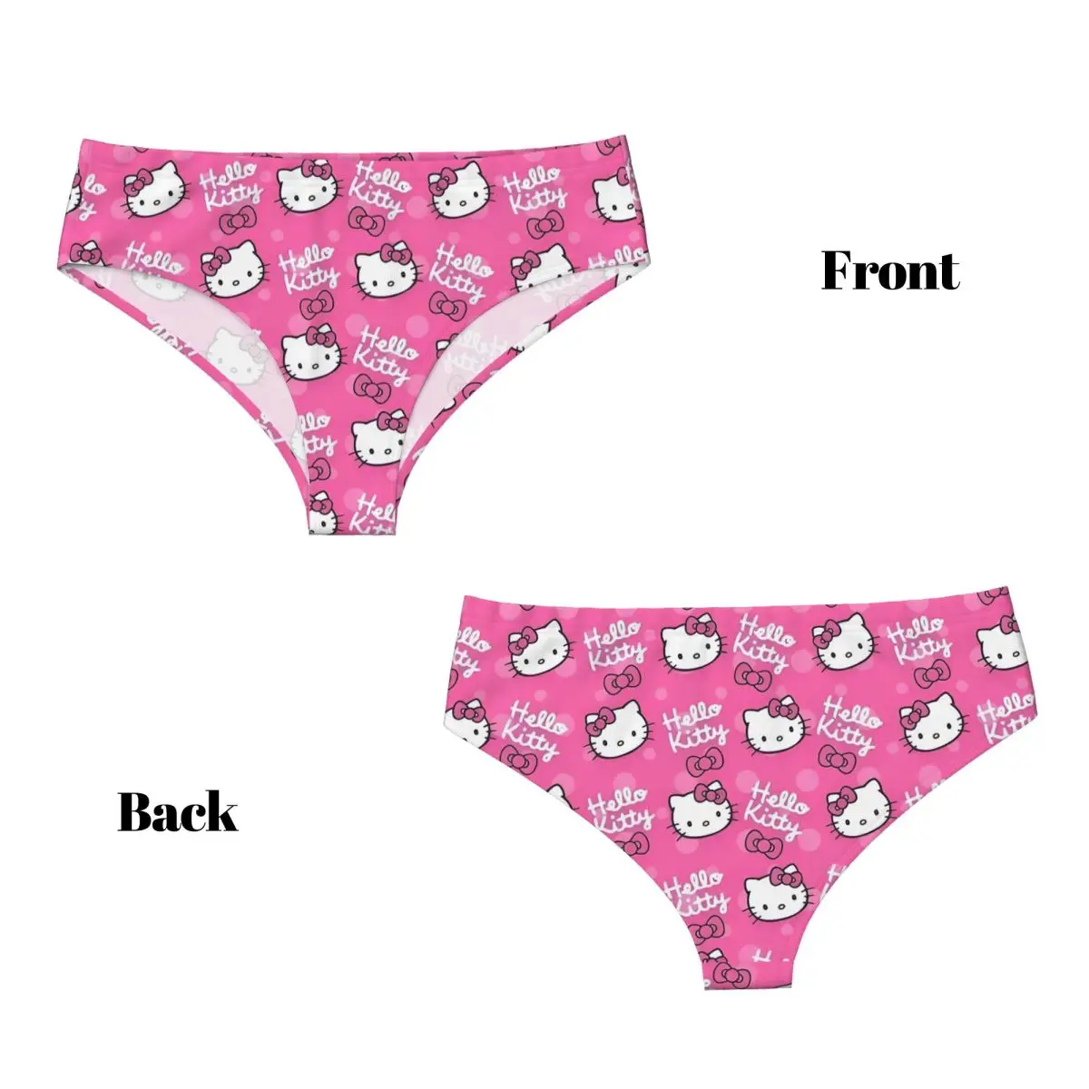 النساء مرحبا كيتي الوردي الكرتون ملخصات سراويل داخلية ناعمة الإناث الجدة حجم كبير الملابس الداخلية #4
