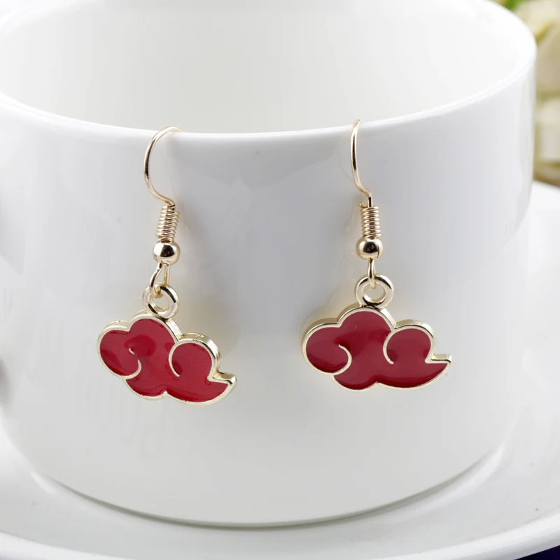 

Cartoon Red Cloud Pendant Earrings Trendy Enamel Clouds Shape Cosplay Earring For Women Men Cosplay Props Gift Accessories