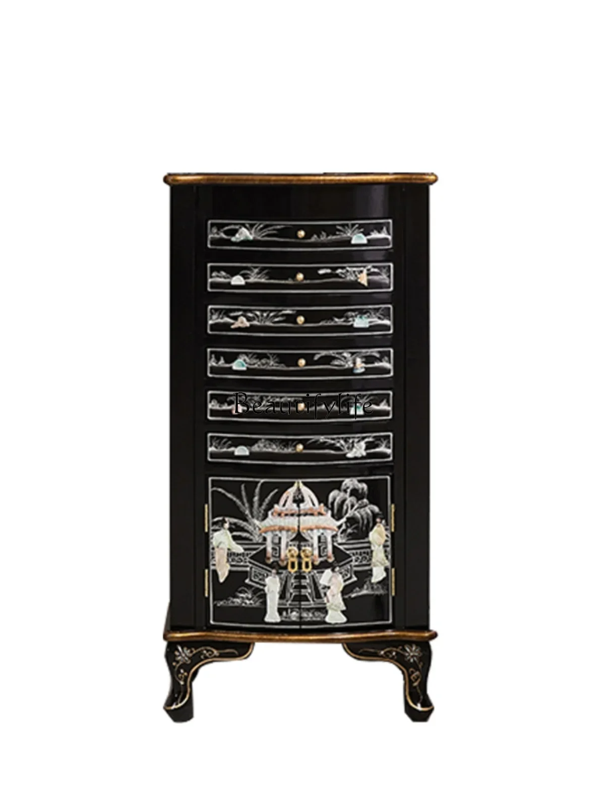 

FG26New Chinese retro jewelry multi-functional storage six-chest cabinet storage large capacity