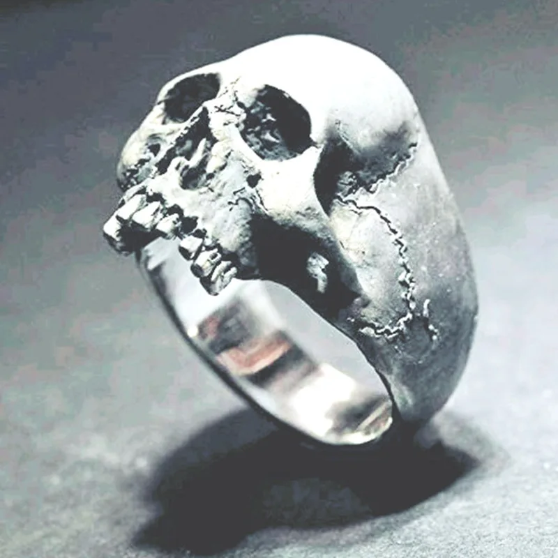 

Huaya Men's Skull Rings Street Motorcycle Biker Punk Style Ring Unique Personality Accessories Trend