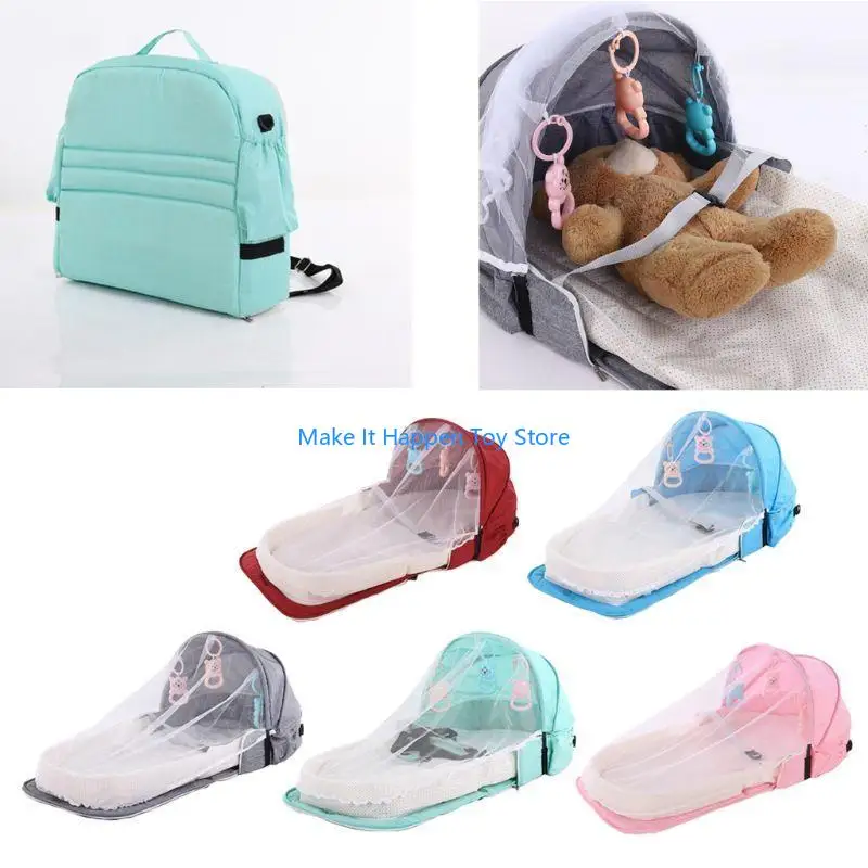 

28EC Baby Crib Netting Portable Folding Baby Bed Net Breathable Newborn Sleep Bed