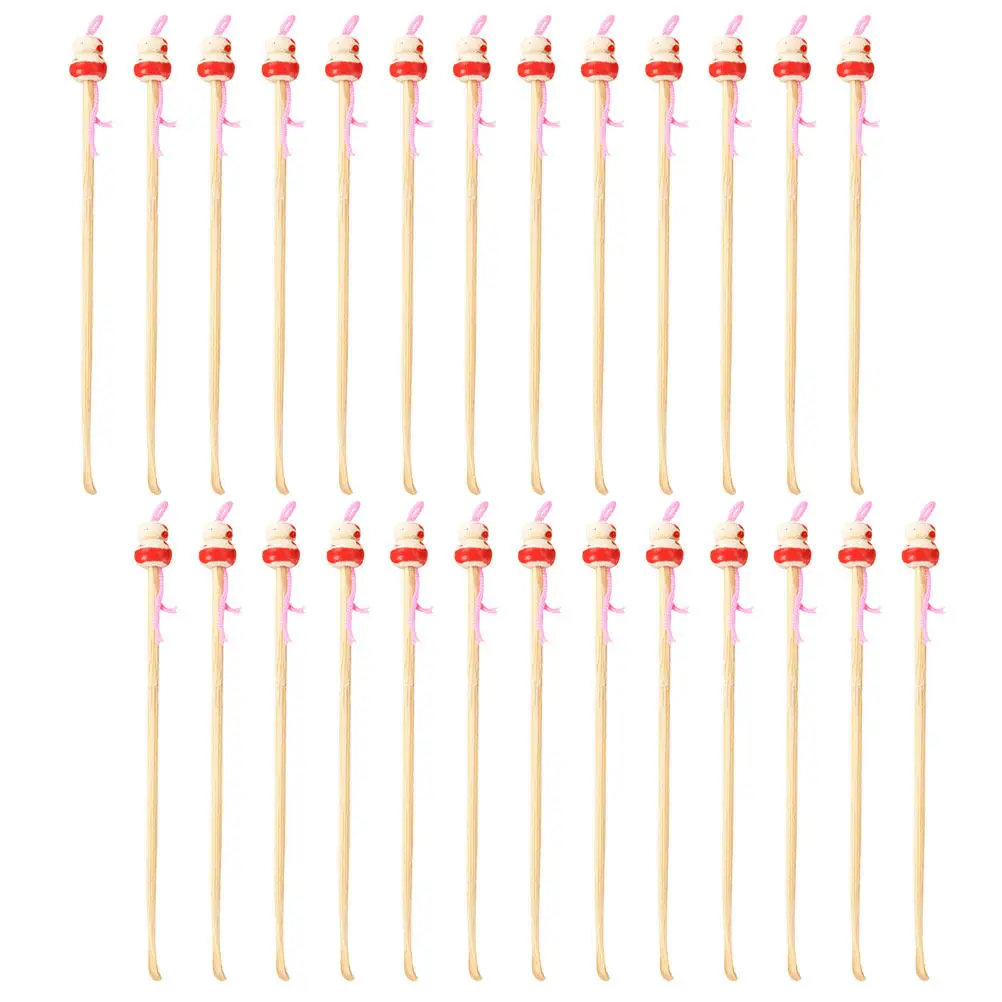 100Pcs Portable Bamboo Ear Wax Pickers Non Slip Ear Cleaner Tool Multifunction Tiny Spoons for Daily Use Earwax Removal Tool
