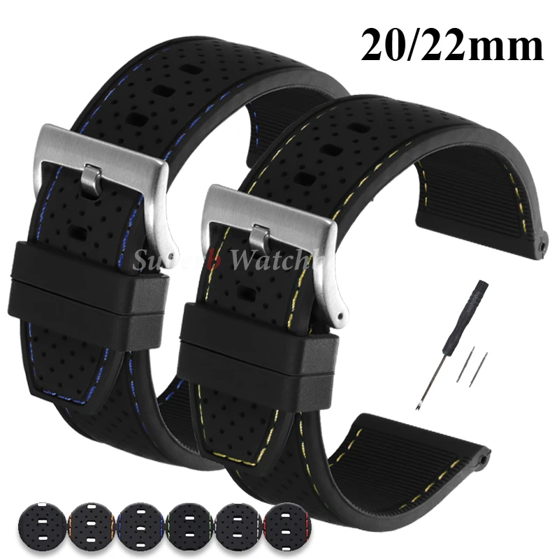20 مللي متر 22 مللي متر حزام ساعة سيليكون لسامسونج مقاوم للماء حزام مطاط ناعم لساعة هواوي GT2 46 مللي متر استبدال ساعة عالمية