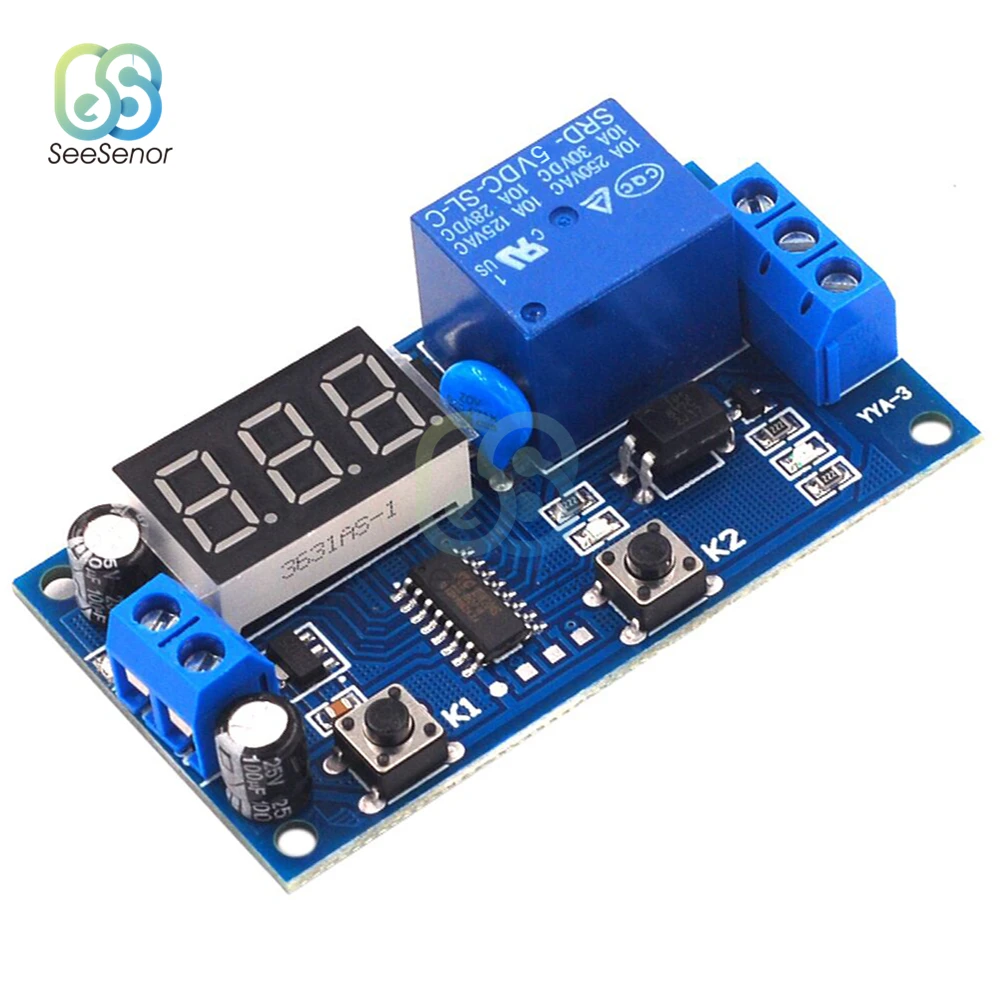 DC 5V 12V Intermittent Infinite Cycle Delay Timing Timer Digital Relay Module ON/OFF Switch Loop Module with LED Display