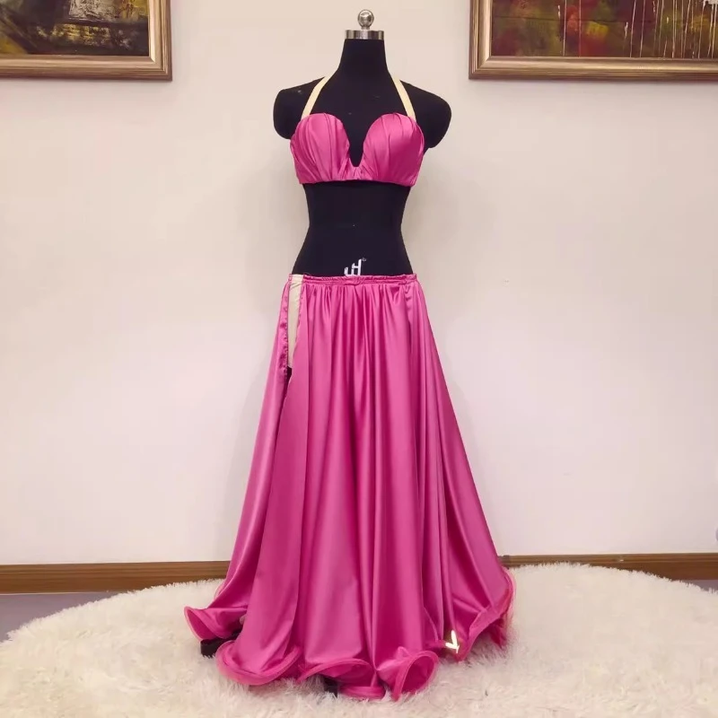 

Customized Belly Dance Costumes Performance Costume Group Costume Nude Skirt DIY Simulation Silk Set
