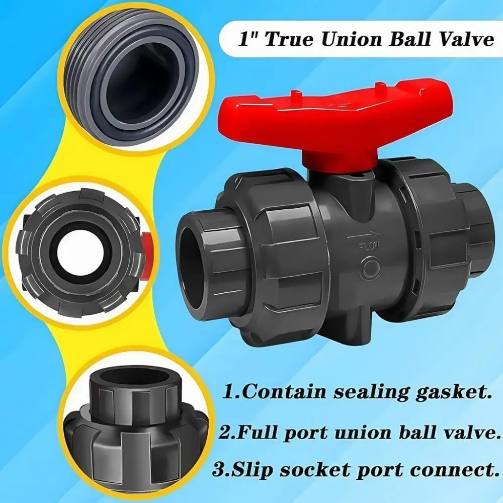 50mm PE Pipe Faucet Diverter Plastic Irrigation Double Way Ball Valve Easy To Install Pipe Fast Joint Water Pipe Fittings Garden