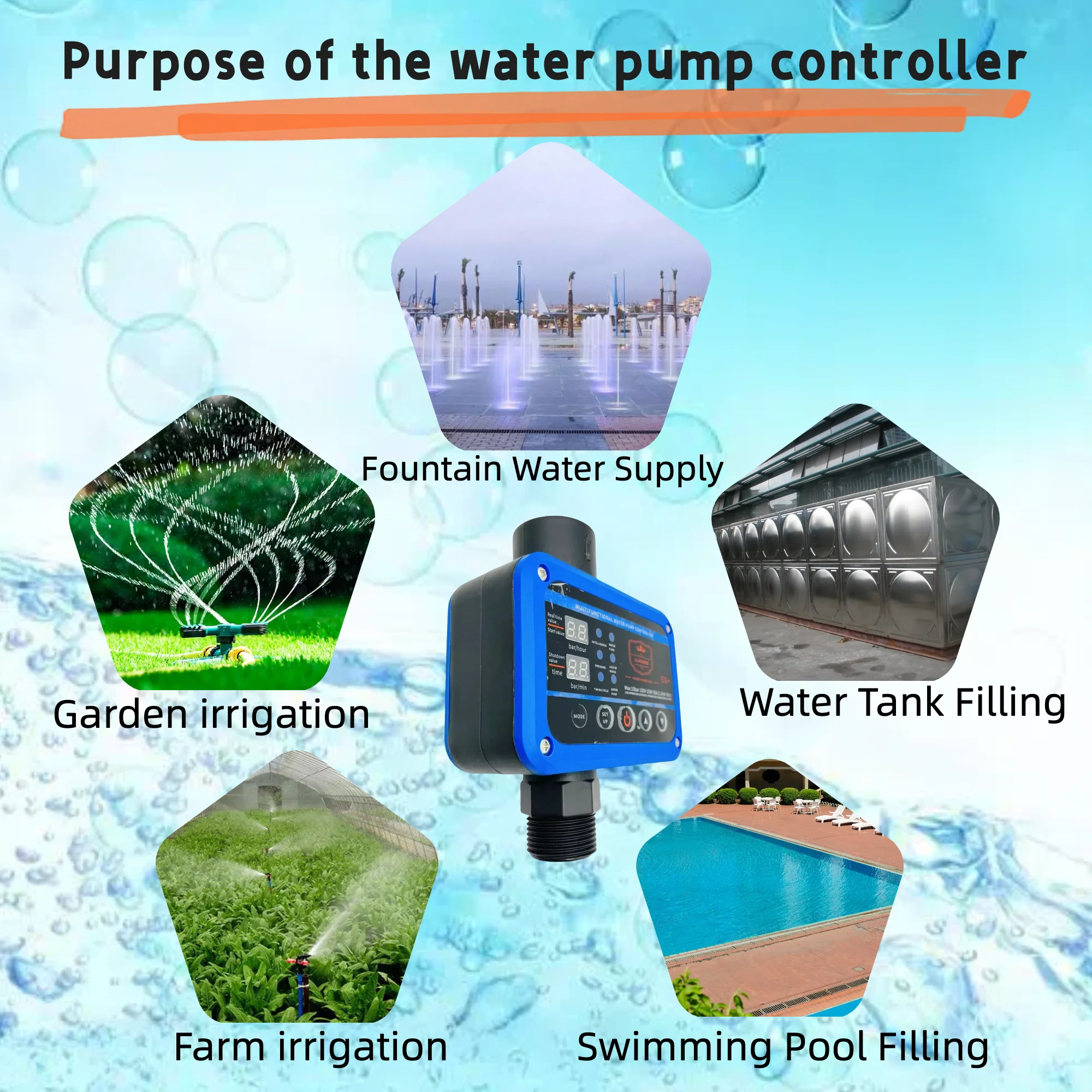 Water Pump Pressure Controller GSPRO Small and compact adjustable  water pump pressure controller automatic