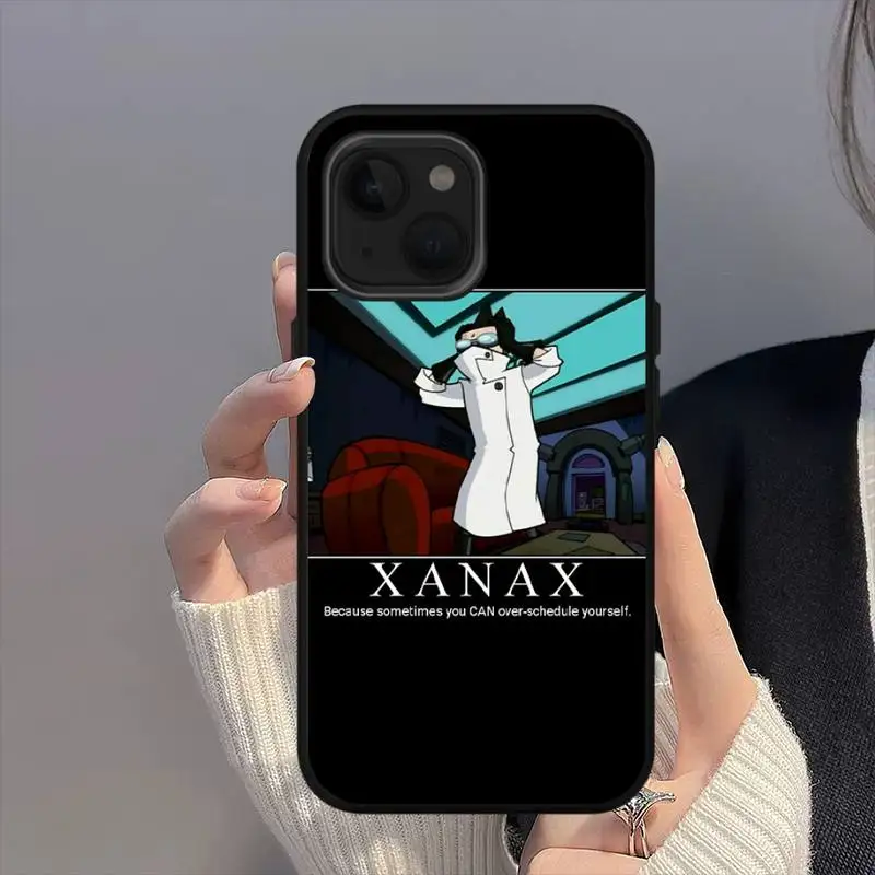 XANAX Phone Case For iPhone 11 12 Mini 13 14 15 Pro XS Max X 8 7 Plus SE XR Shell