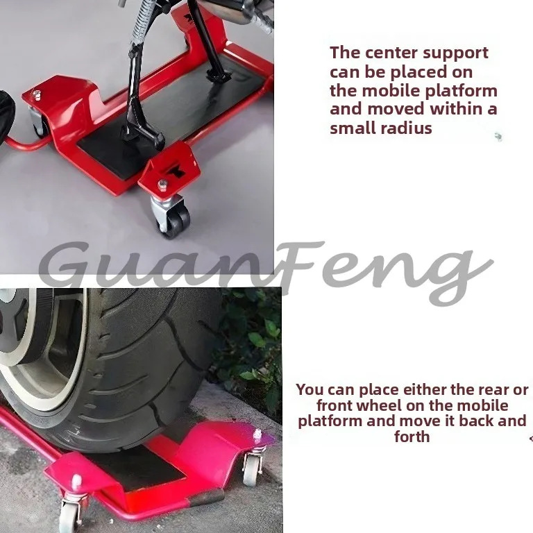 Universal Motorcycle Maintenance Bracket Heavy-Duty Center Stand Mobile Rear Wheel Fixed Frame for Repair