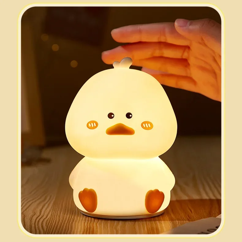 Fun Creative Cute Duck Silicone LED Night Light USB Charging Remote Control Color Companion Who Shoots The Light