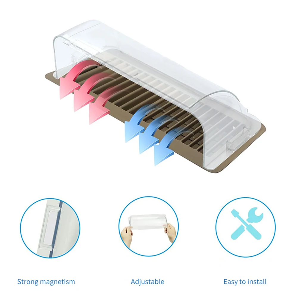 Magnetic Air & Hear Deflectors Adjustable Floor Vent Deflector Air Circulation Cold Air Deflector Wind Outlet Baffle
